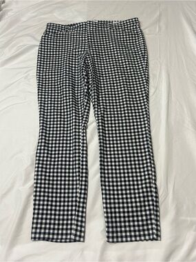 Gap Womens 14 Pants Black White Gingham Plaid Signature Skinny Ankle High Rise